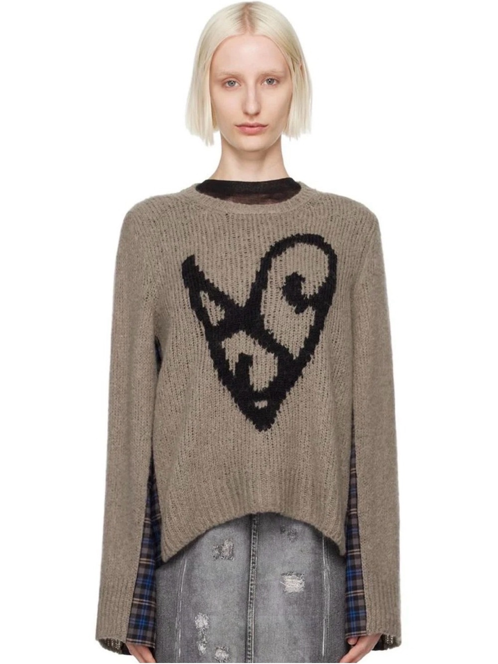 Acne Studios Taupe Deconstructed Sweater Pullover Large